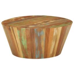 Berkfield Home Classic Coffee Table Ã˜65x31 cm Solid Reclaimed Wood - Size: 65x31 cm - thumbnail 2