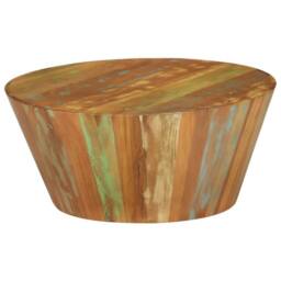 Berkfield Home Classic Coffee Table Ã˜65x31 cm Solid Reclaimed Wood - Size: 65x31 cm - thumbnail 8