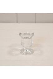 KDMD Clear Petite Glass Candle Stick Holder