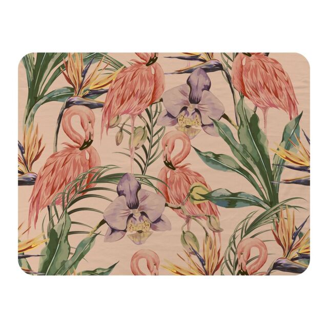Benjamin Tate Design Tropical Flamingo Blanket in Natural - Size: 120 cm x 150 cm - image 1