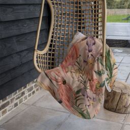 Benjamin Tate Design Tropical Flamingo Blanket in Natural - Size: 120 cm x 150 cm - thumbnail 4