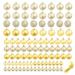 Berkfield Home Beautiful 100 Piece Christmas Ball Set 3/4/6 cm Gold - thumbnail 3