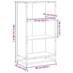 Berkfield Home Book Cabinet Sonoma Oak 60x35x107.5 cm Engineered Wood in Brown - thumbnail 9
