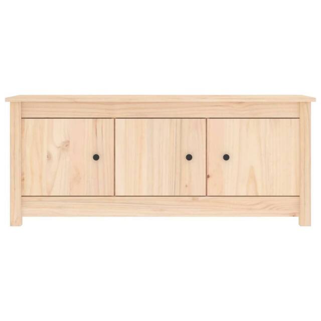 Berkfield Home Shoe Cabinet 110x38x45.5 cm Solid Wood Pine in Light Tan - image 1