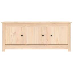 Berkfield Home Shoe Cabinet 110x38x45.5 cm Solid Wood Pine in Light Tan