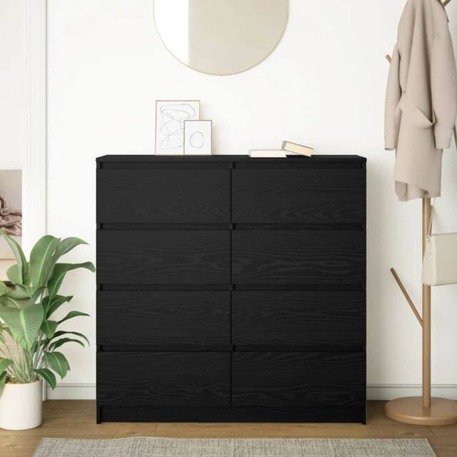 Berkfield Home Sideboard Black Oak 100x35x99 cm Engineered Wood - Size: 100 x 35 x 99 cm - image 1