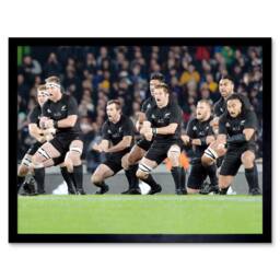 "Artery8 New Zealand Rugby Legends World Cup Haka Photo 12x16"" Framed Art Print in Black - Size: W12"" x H16""" - thumbnail 1