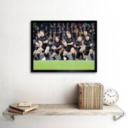 "Artery8 New Zealand Rugby Legends World Cup Haka Photo 12x16"" Framed Art Print in Black - Size: W12"" x H16""" - thumbnail 2