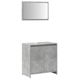 Berkfield Home Durable 2 Piece Bathroom Furniture Set Concrete Grey Engineered Wood - thumbnail 3