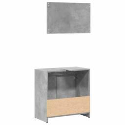 Berkfield Home Durable 2 Piece Bathroom Furniture Set Concrete Grey Engineered Wood - thumbnail 6
