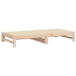 Berkfield Home Pull-out Day Bed 2x(80x200) cm Solid Wood Pine in Light Tan - thumbnail 8
