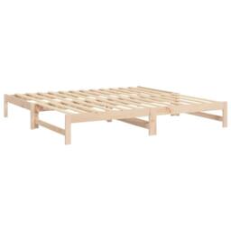 Berkfield Home Pull-out Day Bed 2x(80x200) cm Solid Wood Pine in Light Tan - thumbnail 7