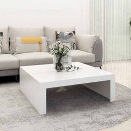 Berkfield Home Coffee Table White 100x100x35 cm Engineered Wood - Size: 100 x 100 x 35 cm - thumbnail 2