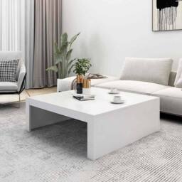 Berkfield Home Coffee Table White 100x100x35 cm Engineered Wood - Size: 100 x 100 x 35 cm - thumbnail 3