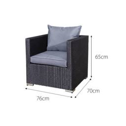 Oseasons Acorn Rattan 5 Seat Lounge Sofa Set in Black - thumbnail 3