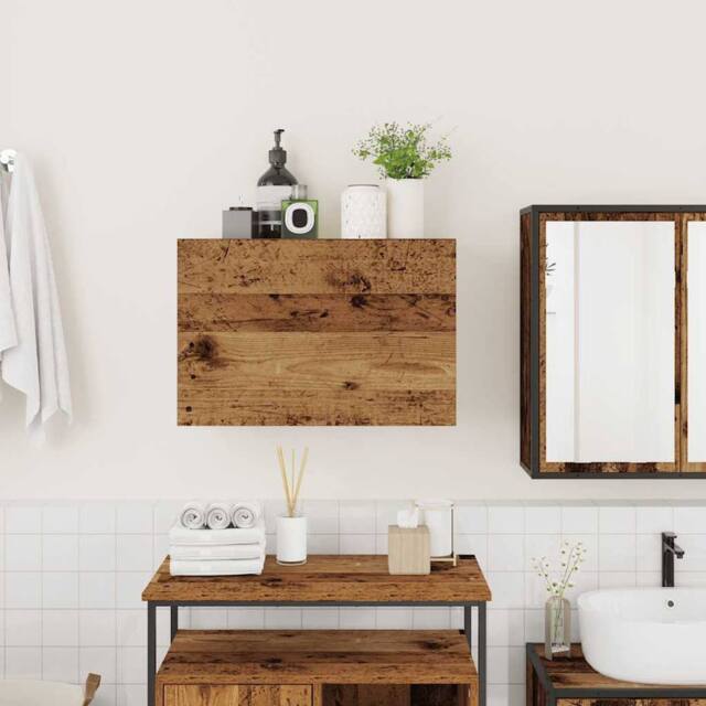 Berkfield Home Decorative Bathroom Wall Cabinet Old Wood 60x25x40 cm Engineered Wood in Brown - Size: 60 x 25 x 40 cm - image 1