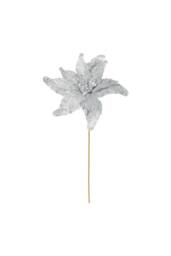 KDMD Silver Glitter Poinsettia Stem 67cm 2 Pack - thumbnail 2