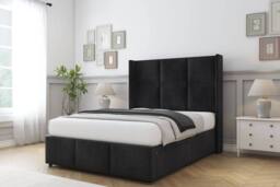 "Comfort Beds Charlie Naples Divan Base No Drawers - 54"" Wingback-Footboard in Black - Size: Small Single" - thumbnail 2