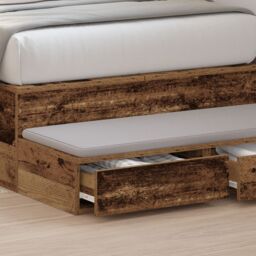 Berkfield Home Bed Drawers in Old Wood - 100x36.5x16.5 cm, Made from Engineered Wood in Brown - Size: 100x36.5x16.5 cm - thumbnail 4
