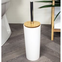 Showerdrape Sonata White & Bamboo 4 Piece Bathroom Accessory Set - thumbnail 2