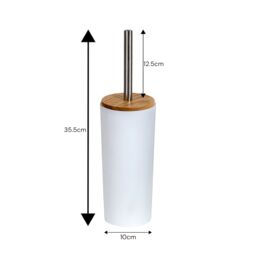 Showerdrape Sonata White & Bamboo 4 Piece Bathroom Accessory Set - thumbnail 6
