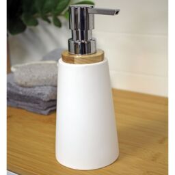 Showerdrape Sonata White & Bamboo 4 Piece Bathroom Accessory Set - thumbnail 3