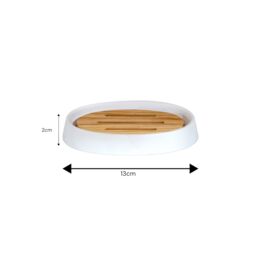 Showerdrape Sonata White & Bamboo 4 Piece Bathroom Accessory Set - thumbnail 8