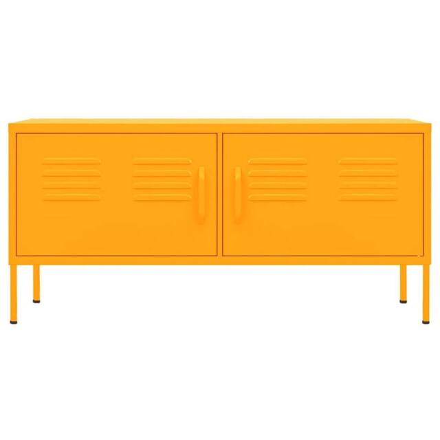Berkfield Home TV Cabinet Mustard Yellow 105x35x50 cm Steel - Size: 105 x 35 x 50 cm - image 1