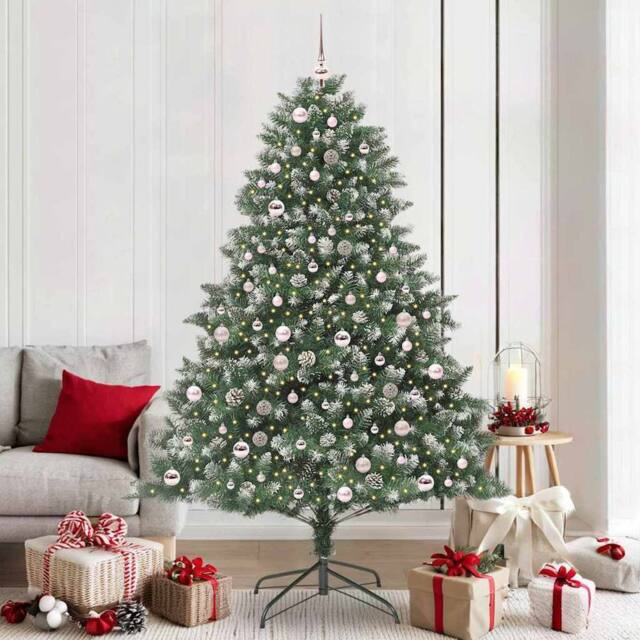 Berkfield Home Artificial Christmas Tree with Stand Green 140 x 140 x 210 cm - image 1
