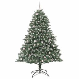Berkfield Home Artificial Christmas Tree with Stand Green 140 x 140 x 210 cm - thumbnail 4