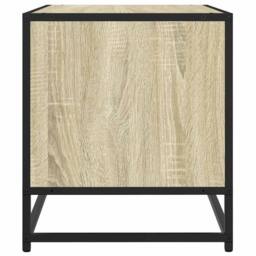 Berkfield Home TV Cabinet Sonoma Oak 61x40x46 cm Engineered Wood & Metal in Light Tan - Size: 61 x 40 x 46 cm - thumbnail 5