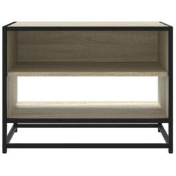Berkfield Home TV Cabinet Sonoma Oak 61x40x46 cm Engineered Wood & Metal in Light Tan - Size: 61 x 40 x 46 cm - thumbnail 4