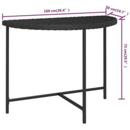 Berkfield Home Garden Table Black 100x50x75 cm Poly Rattan - Size: 100 x 50 x 75 cm - thumbnail 7