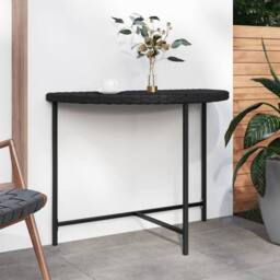 Berkfield Home Garden Table Black 100x50x75 cm Poly Rattan - Size: 100 x 50 x 75 cm - thumbnail 2