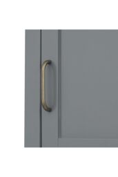 Teamson Home Mercer Wooden Bathroom Furniture Linen Tower Tall Storage Cabinet in Grey - thumbnail 6