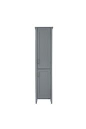 Teamson Home Mercer Wooden Bathroom Furniture Linen Tower Tall Storage Cabinet in Grey - thumbnail 5