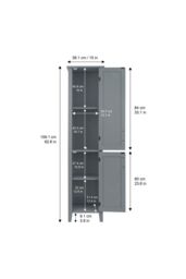 Teamson Home Mercer Wooden Bathroom Furniture Linen Tower Tall Storage Cabinet in Grey - thumbnail 4