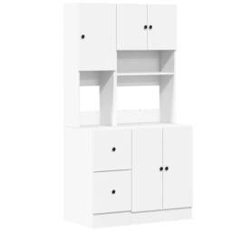 Berkfield Home Kitchen Cabinet White 95x50x180 cm Engineered Wood - Size: 95 x 50 x 180 cm