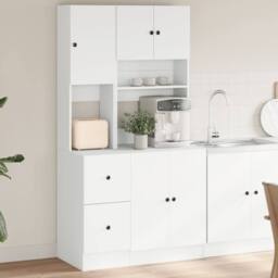 Berkfield Home Kitchen Cabinet White 95x50x180 cm Engineered Wood - Size: 95 x 50 x 180 cm - thumbnail 2