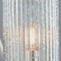 Loops 3 Light Chandelier Pendant Nickel Ribbed Glass Shade Hanging Ceiling Lamp Holder in Metallics - thumbnail 5