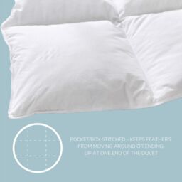 HomeSpace Direct Duck Feather & Down Duvet Quilt Hotel Quality 4.5 tog Summer in White - Size: Single - thumbnail 3