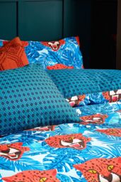 Furn Untamed Tropical Cheetah Duvet Cover Set in Blue - Size: Single - thumbnail 2