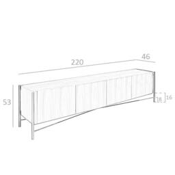 Angel Cerda Walnut TV Stand with Dark Steel Legs 220 cm, 4-Door in Brown - thumbnail 8