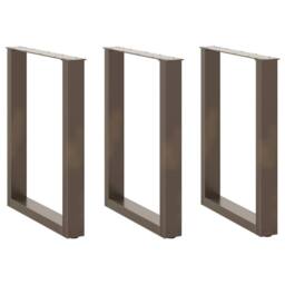 Berkfield Home Coffee Table Legs U-Shaped 3 pcs Natural Steel 70x(72-73) cm Steel in Brown - thumbnail 1