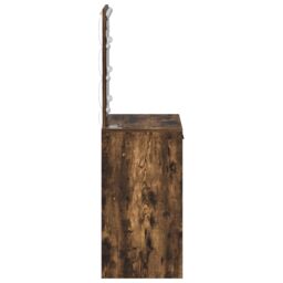 Berkfield Home Dressing Table with LED Lights Smoked Oak 50x41x135 cm in Brown - Size: 50 x 41 x 135 cm - thumbnail 6