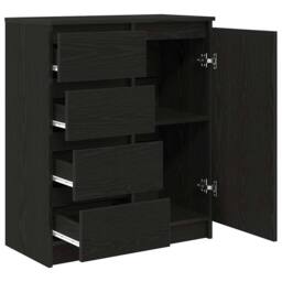 Berkfield Home Sideboard with Drawers Black Oak 71x35x84 cm Engineered Wood - Size: 71 x 35 x 84 cm - thumbnail 5