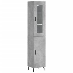 Berkfield Home Highboard Concrete Grey 34.5x34x180 cm Engineered Wood - thumbnail 2