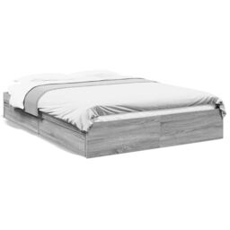 Berkfield Home Bed Frame with Drawers without Mattress Grey Sonoma 150x200 cm King Size - thumbnail 2