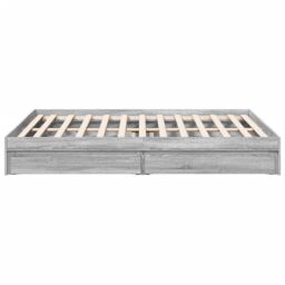 Berkfield Home Bed Frame with Drawers without Mattress Grey Sonoma 150x200 cm King Size - thumbnail 5