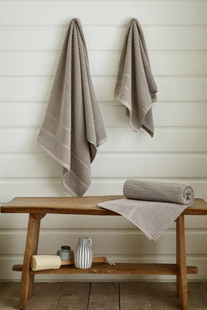 Deyongs Mosley Textured 100% Cotton Towel in Beige - Size: Bath Sheet - image 1